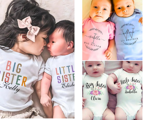 Personalized Matching Family outfits- Onesies and T-shirts cover photo collage