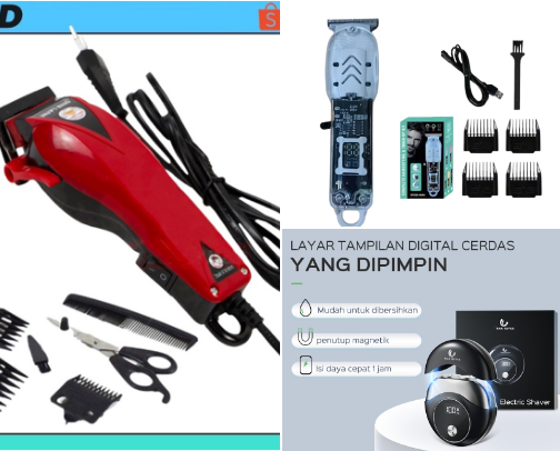 MESIN CUKUR BUAT RAMBUT JANGGUT KUMIS DAN SEBAGAINYA MEMUDAHKAN ANDA UNTUK BERCUKUR cover photo collage