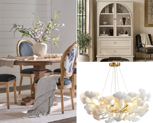 Dreamy Lilac & Linen Dining Room cover photo collage