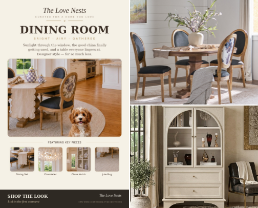 Dreamy Lilac & Linen Dining Room cover photo collage