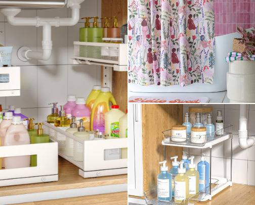 Bathroom organizing cover photo collage