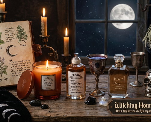 Witching Hour Scents: Dark, Mysterious & Atmospheric Fragrances 🔮🌙 cover photo collage