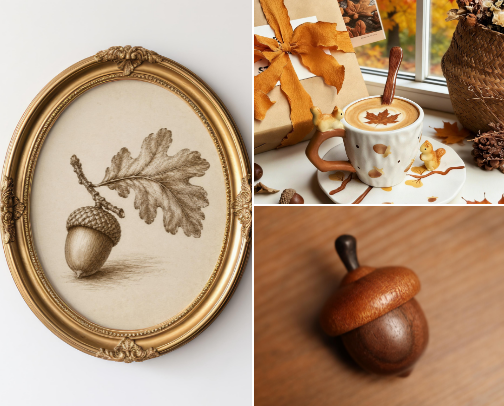 Acorn Cottagecore Kitchen | Forest-Inspired Autumn Decor cover photo collage