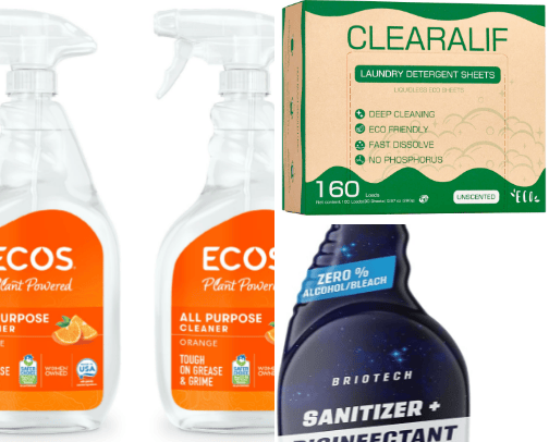 Plant Based Eco Friendly Cleaning Produts cover photo collage
