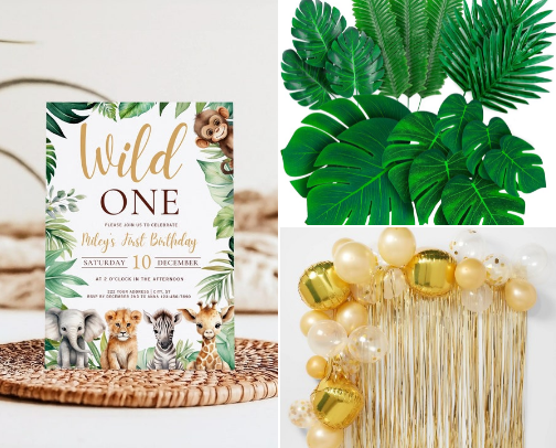 Wild ONE / TWO Wild / Born to be Wild Jungle Safari Themed Party cover photo collage