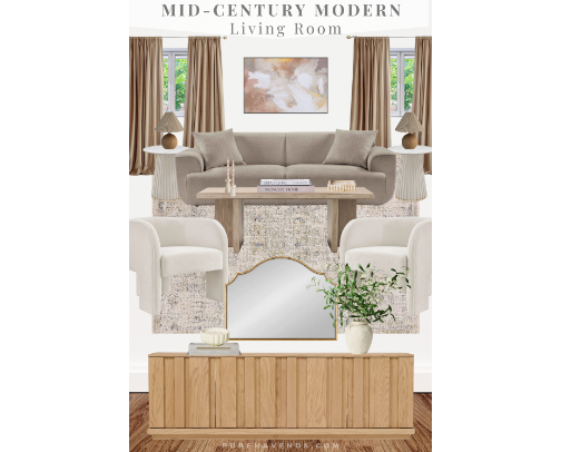 Mid-Century Modern Living Room cover photo collage