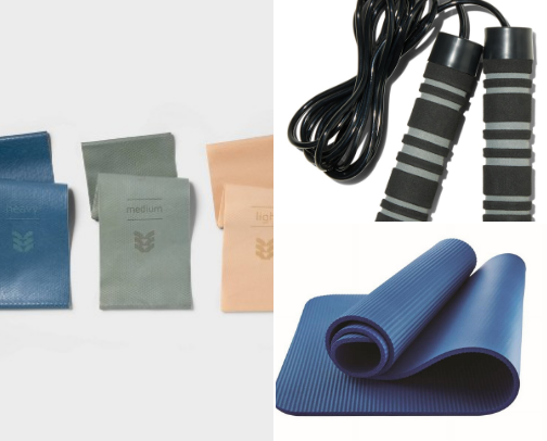 At home workout equipment cover photo collage