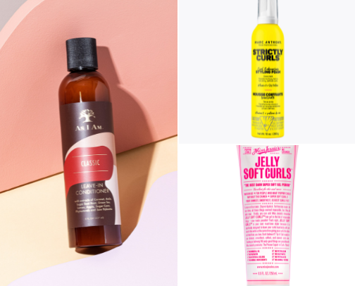 non-heavy products for 2b-2c textured hair!🪮💆‍♀️ cover photo collage