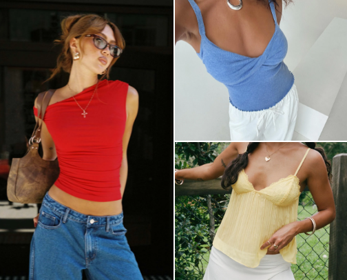 Red, Butter Yellow & Blue Outfit Inspo cover photo collage
