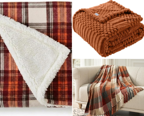 Cozy Fall Living Room Essentials: Throws, Candles, Pillows, and Autumn Decor cover photo collage