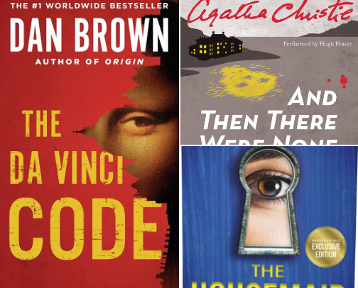 Crime Fiction novels with unpredictable plot twists cover photo collage