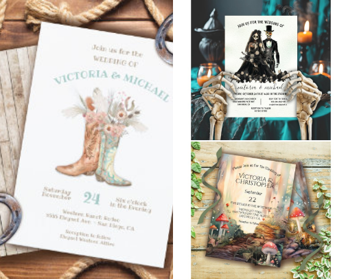 Wedding invitations with different themes and ideas cover photo collage