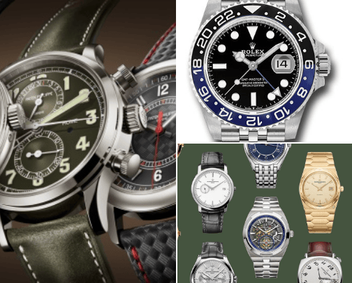 Luxury watches cover photo collage