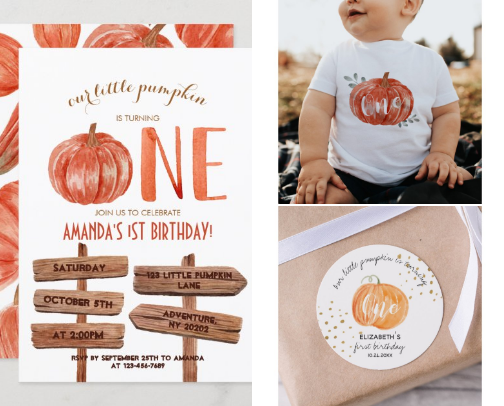 Little Pumpkin First Birthday cover photo collage