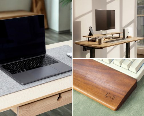 Warm Minimalist WFH Desk Setup: Cozy & Productive Essentials cover photo collage