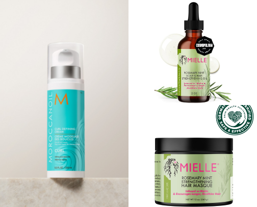 My go-to curly hair products cover photo collage