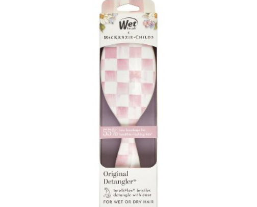 Pink checkered brush cover photo collage