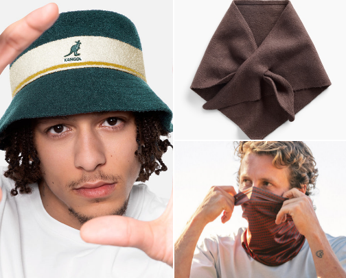 Hats, scarfs and head coverings. cover photo collage