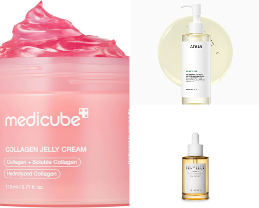 Korean beauty products for glass skin 🤍 cover photo collage