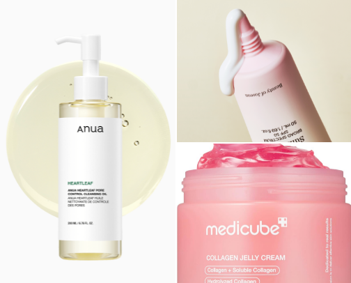 Korean beauty products for glass skin 🤍 cover photo collage