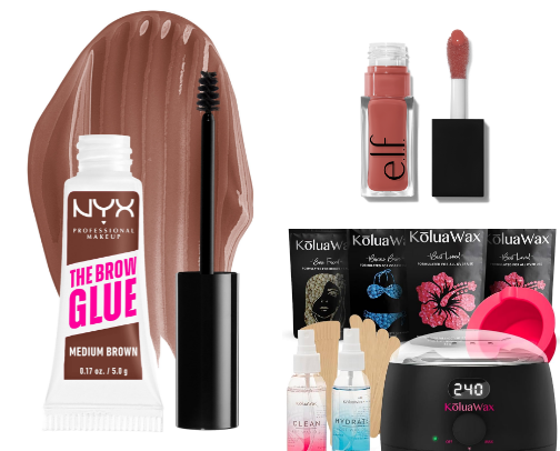 Skincare and products for a no-makeup girly cover photo collage