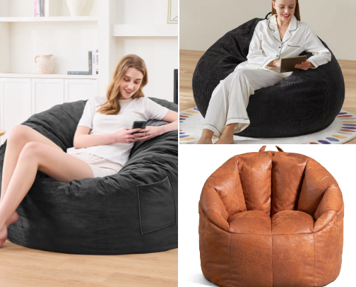 Lounge All Day in These Must-Have Bean Bag Chairs cover photo collage