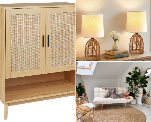 Boho & aesthetic style living room cover photo collage