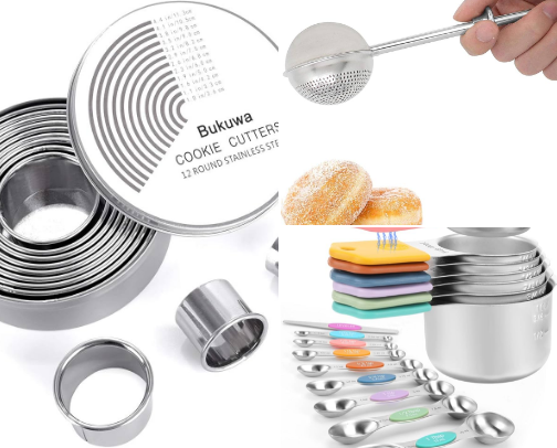 Stainless steel kitchen accessories cover photo collage