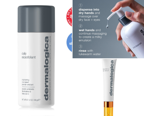 Skin care products cover photo collage