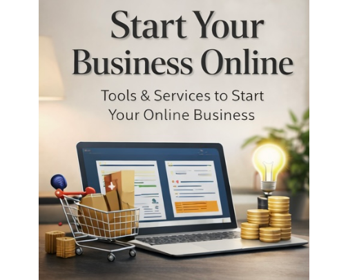 Start & Launch Your Online Business cover photo collage