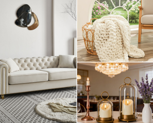 Cozy Luxury Living Room (Shop The Look) cover photo collage