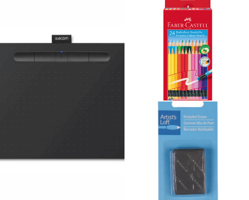 Art supplies cover photo collage