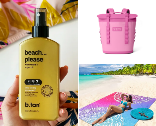 Beach Day essentials ☀️🏖️ cover photo collage