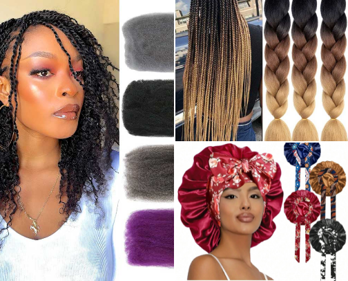 My human hair wigs, bonnets and hair products cover photo collage