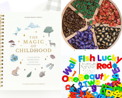 Homeschool preschool supplies cover photo collage