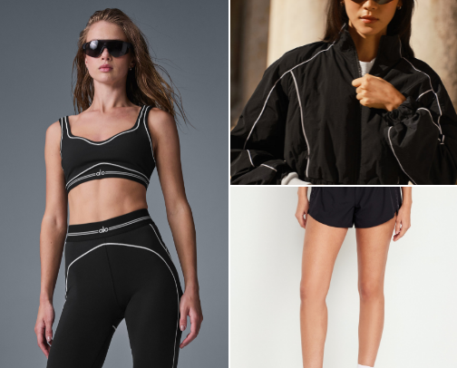My favorite trending brands. Alo Yoga, H&M, Mango, Zara and others. cover photo collage