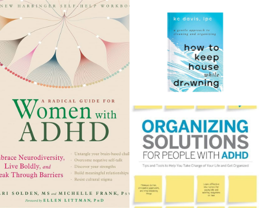 Late Diagnosed ADHD Life Saver Book and Resource Recommendations for Women cover photo collage