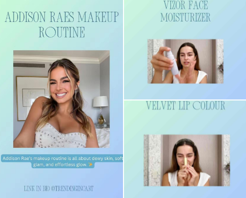 Addison Rae Makeup Routine cover photo collage