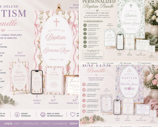 Best Baptism Invitation Bundles for a Beautiful, Stress-Free Celebration cover photo collage