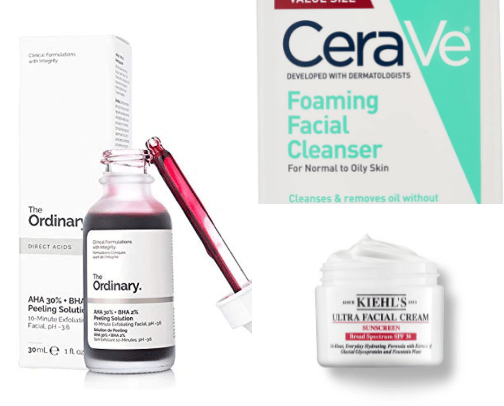 Skincare products for normal to oily skin with texture 💆‍♀️💅 cover photo collage