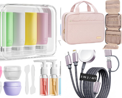 Summer traveling necessities☀️✈️ cover photo collage