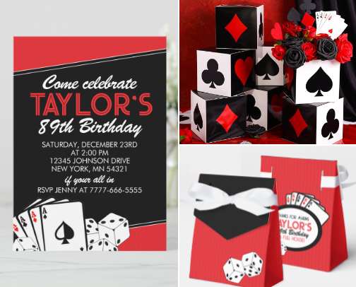 Adult Casino Poker Birthday Party Ideas cover photo collage