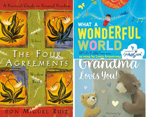 Sel help and bedtime stories! My favorite book recs cover photo collage