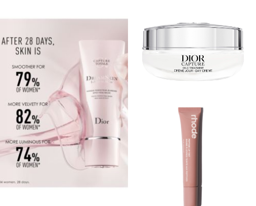 skin care and make-up for mature skin. cover photo collage