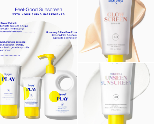 Supergoop product ✨💗 cover photo collage