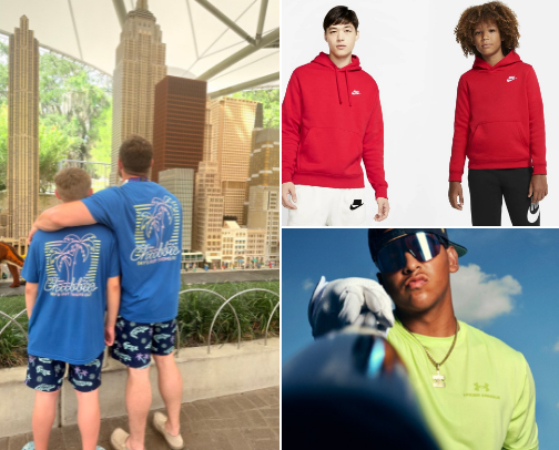My husband and son’s favorite everyday brands. cover photo collage