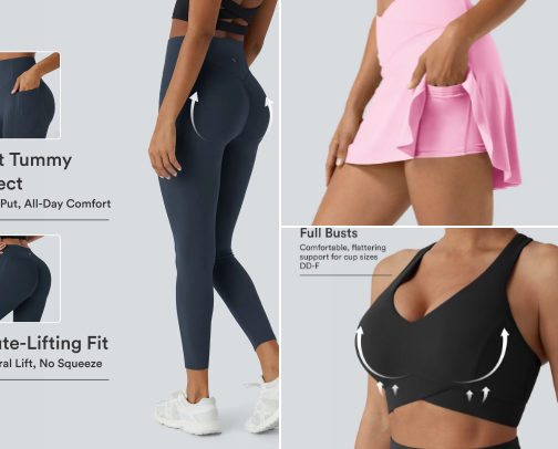 Gym apparel cover photo collage