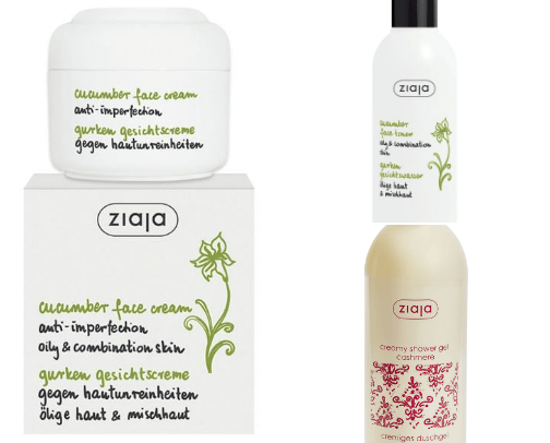skincare products from ziaja cover photo collage