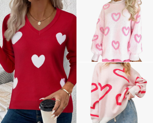 Cute Valentines women sweaters cover photo collage
