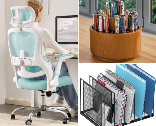 Your desk deserves an upgrade. Budget-friendly picks you'll love! 💼 #Office #WorkFromHome cover photo collage